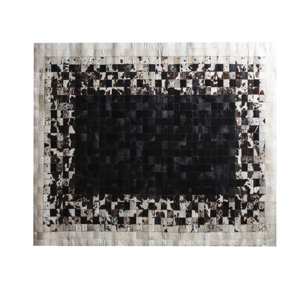 alfombra rectangular vintage tipo patchwork con estampado animal print